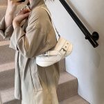 Women Fashion Casual Retro Solid Color Belt Baguette Shoulder Bag - Image 4