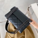 Wholesale Women Fashion Simple Rhombus Grid Chain Small Square Shoulder Bag - Image 2
