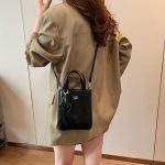 Women Fashion Casual Solid Color Love Pendant Bucket Shoulder Bag - Image 3