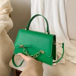 Women Fashion Retro Simple Solid Color Chain Small Square Shoulder Bag - Image 3