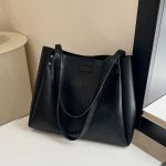 Women Fashion Casual Solid Color Large Capacity Tote Bag - Image 2