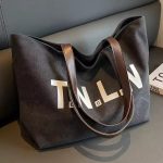 Wholesale Women Fashion Casual Letter Printed Canvas Large Capacity Tote Bag