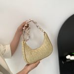 Women Fashion Casual Simple Straw Woven Shoulder Bag - Image 3