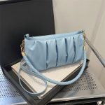 Wholesale Women Fashion Casual Solid Color Pleated Rectangular Shoulder Bag - Image 3