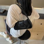 Wholesale Fashionable Simple Solid Color Shoulder Underarm Bag - Image 3