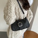 Wholesale Simple Fashion Rivet Underarm Bag - Image 3