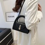 Wholesale Women Fashion Simple Solid Color Metal Buckle Shoulder Bag - Image 4