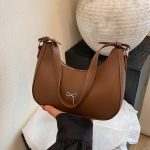 Wholesale Women Fashion Casual Solid Color Bowknot Decoration Shoulder Bag