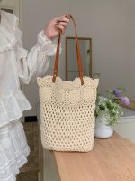 Wholesale Hollow Crochet Floral Women Woven Bag - Image 3