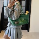 Wholesale Handmade Woven Women Fashion Hollow Beach Tote Bag - Image 3