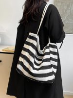 Wholesale Simple Casual Large Capacity Stripe Tote Bag - Image 3