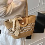 Wholesale Women Summer Beach Large Capacity Woven Tote Bag - Image 3