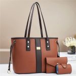 Wholesale Women Color Blocking Large Capacity Tote Bag Set