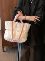 Wholesale Women Fashion Solid Color Large Capacity Cotton-Padded Handbag - Image 4