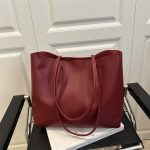 Wholesale Women Fashion Simple Solid Color Large Capacity Tote Bag Two-Piece Bag Set - Image 4