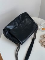Women Fashion Casual Solid Color Large Capacity Chain Shoulder Bag - Image 4