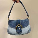 Wholesale Women Fashion Casual Patchwork Denim Canvas Shoulder Bag