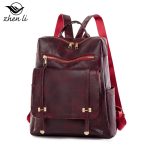 Women Fashion Vintage Pu Zipper Backpack - Image 4