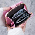 Vintage Wax Leather Zipper 2-Fold Wallet - Image 3