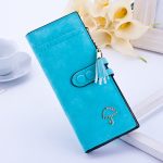 Women Long Zipper Wallet Multi-Function Clutch Frosted Purse - Image 3