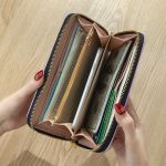 Women Basic Band Pendant Zipper Design Multilayer Large Capacity PU Purse - Image 3