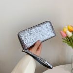 Feminine Fashion Sequin Mid Length Dinner Hand Wallet Coin Purse - Image 2