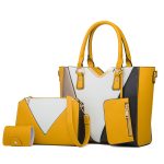 Wholesale Fashionable Large Capacity Contrast Color Stitching Handbag Four-Piece Set - Image 3