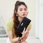 Wholesale Women Fashion Rhombus Embroidery Sequin Pom Decoration Long Coin Purse - Image 2