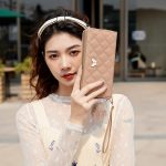 Wholesale Women Fashion Simple And Atmospheric Rhombus Embroidered Bow Hair Ball Decoration Multi-Card Coin Purse - Image 2