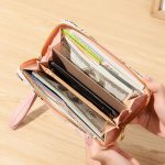 Wholesale Women Fashion Simple Color Block Zipper PU Purses - Image 3