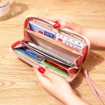 Wholesale Women Fashion Solid Color Cartoon Cat Tassel Zipper Long Purses - Image 2