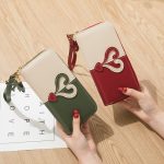 Wholesale Women Fashion Color Block Heart Stitching Tassel Zipper Long Purses - Image 3