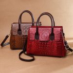 Women Fashion Casual Crocodile Pattern Handbag - Image 3
