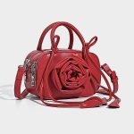 Wholesale Women Fashion Creative Solid Color Rose Flower Small Square Handbag