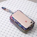 Women Fashion Floral Printed Large-Size Three-Layer Zipper Fabric Purses - Image 2