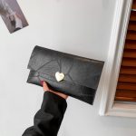 Women Fashion Rectangular Heart-Shaped Decorative Flap Cover Large Capacity Purses - Image 3