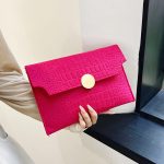 Wholesale Summer Women Simple Solid Color Felt Flap Rectangular Purses - Image 2