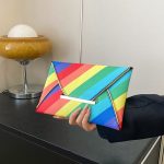 Wholesale Women Fashion Rainbow Color Block Envelope Rectangular Purses - Image 2