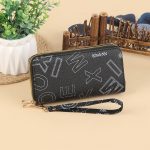 Wholesale Women Simple Fashion Vintage Letter Printing Zipper Long Purses - Image 3