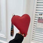 Women Fashion Creative Simple Solid Color Heart-Shaped Purses - Image 3
