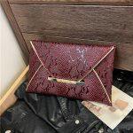 Women Fashion Creative Contrast Color Snakeskin Pattern Purses - Image 2