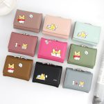 Women Short Cartoon Puppy Coin Tri-Fold Wallet