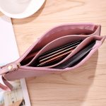 Women Fashion Simple Solid Color Soft Double Layer Wallet - Image 4