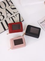 Women Fashion Multi-Card Double-Layer Zipper Transparent Window Large Capacity Wallet - Image 3