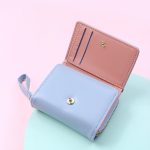 Women Basic Zipper Buckle Folding Design PU Wallet - Image 3