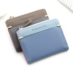 Women Cute Buckle Patchwork Design PU Wallet - Image 4