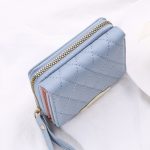 Women Fashion Buckle Tri-Fold Card Holder Pu Leather Multi-Card Zipper Wallet - Image 3