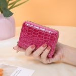 Women Fashion Shiny Crocodile Compact Wallet - Image 3