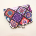 Women Fashion Abstract Art Print Retro Clip Compact Wallet - Image 4