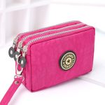 Women Fashion Casual Solid Color Zipper Nylon Wallets - Image 3